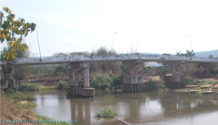 Beam bridge over a river