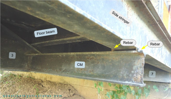 Structural connection of a steel beam bridge