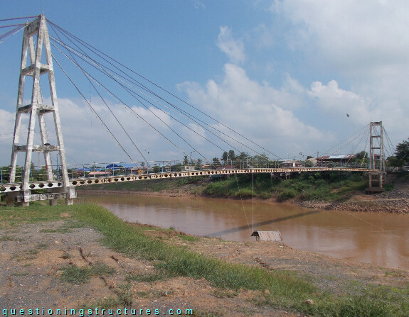 Cable-stayed bridge over a river (link-image to cable-stayed bridges).