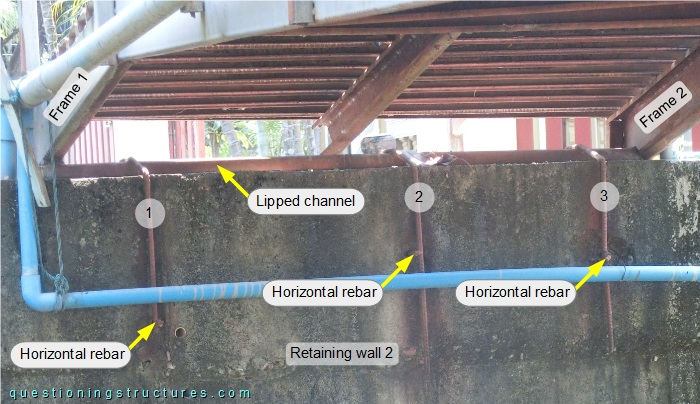 Connection between CFS girder and RC retaining wall
