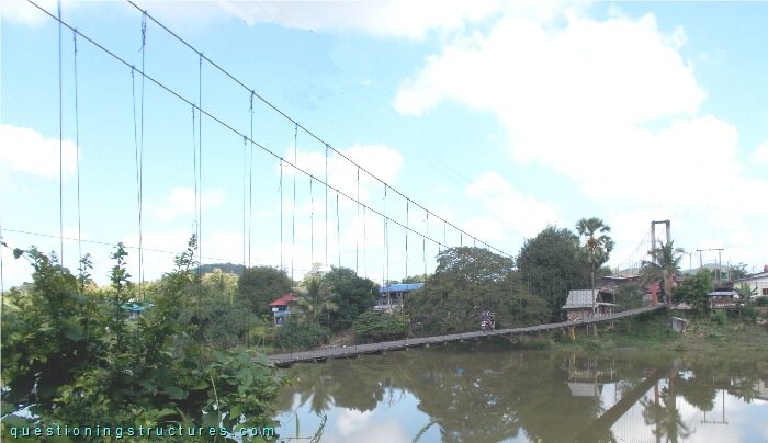 Suspension bridge over a river
