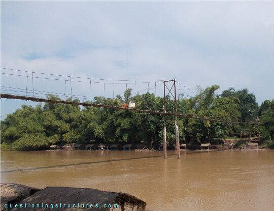 Two-span suspension bridge over a river (link-image to suspension bridge 21)