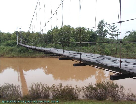 Wooden suspension bridge over a river (link-image to suspension bridge 24)