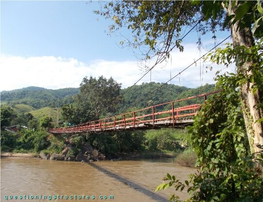 Pedestrian suspension bridge over a river (link-image to suspension bridge 8)