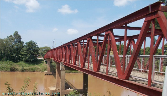 Steel truss bridge over a river