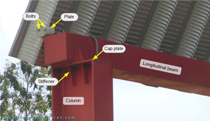 Structural connections of self-supporting/trussless curved roofing