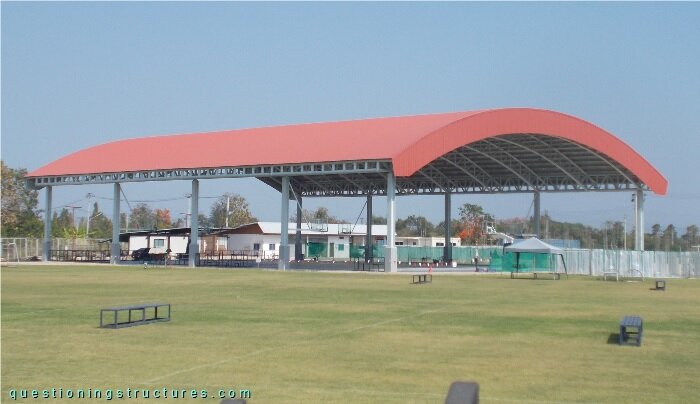 Covered sports field structure
