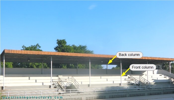  Covered sports arena with columns and trusses