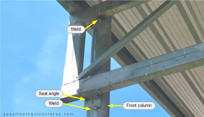 Connection between front truss and front column