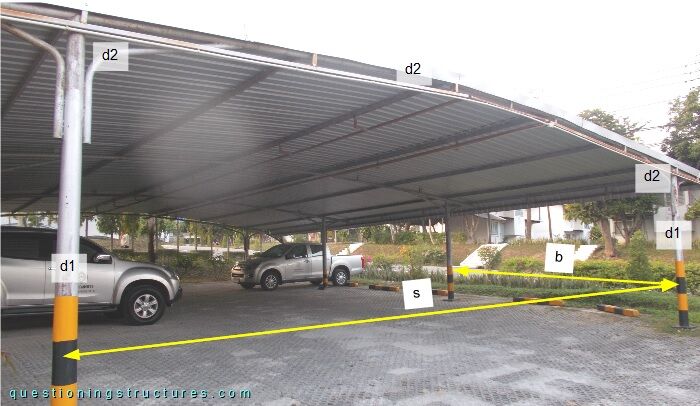 Freestanding carport with knee-braced portal frames
