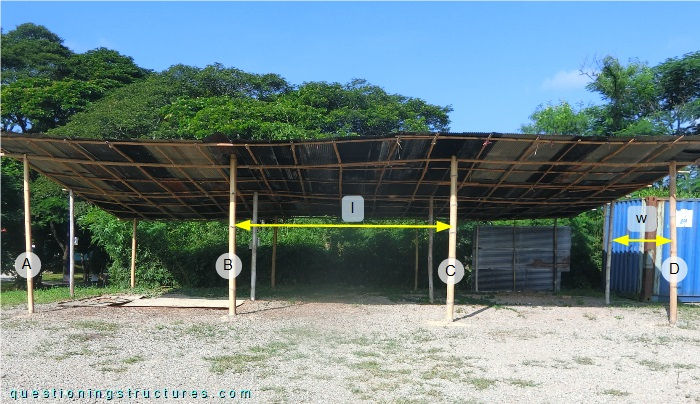 Bamboo carport with column differences