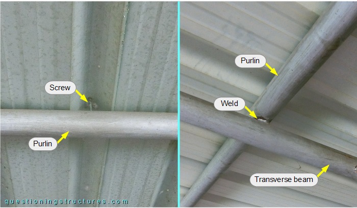 Structural steel connections of a freestanding bikeport