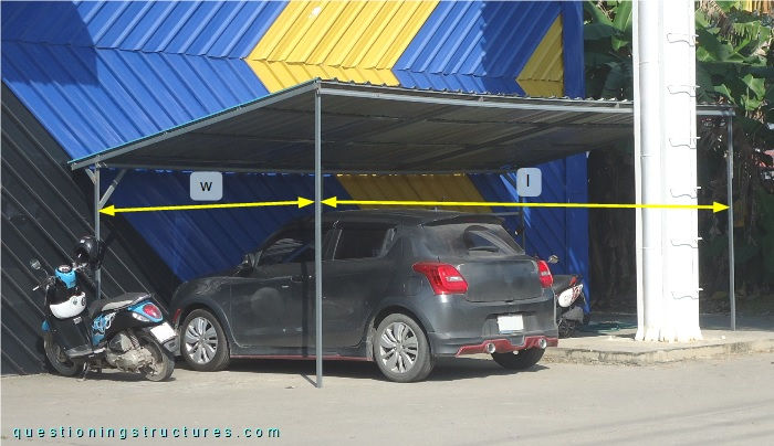 Steel carport without foundations