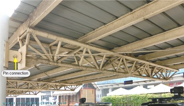 Triangular space trusses of a freestanding carport