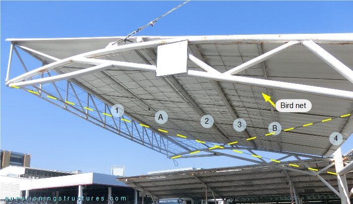  Roof structure of a freestanding carport