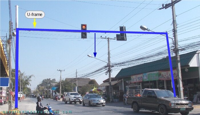 Portal-frame traffic light pole structure