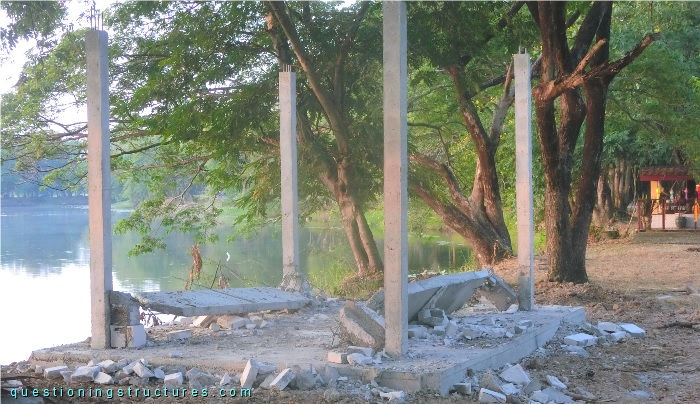 Pavilion during demolition works